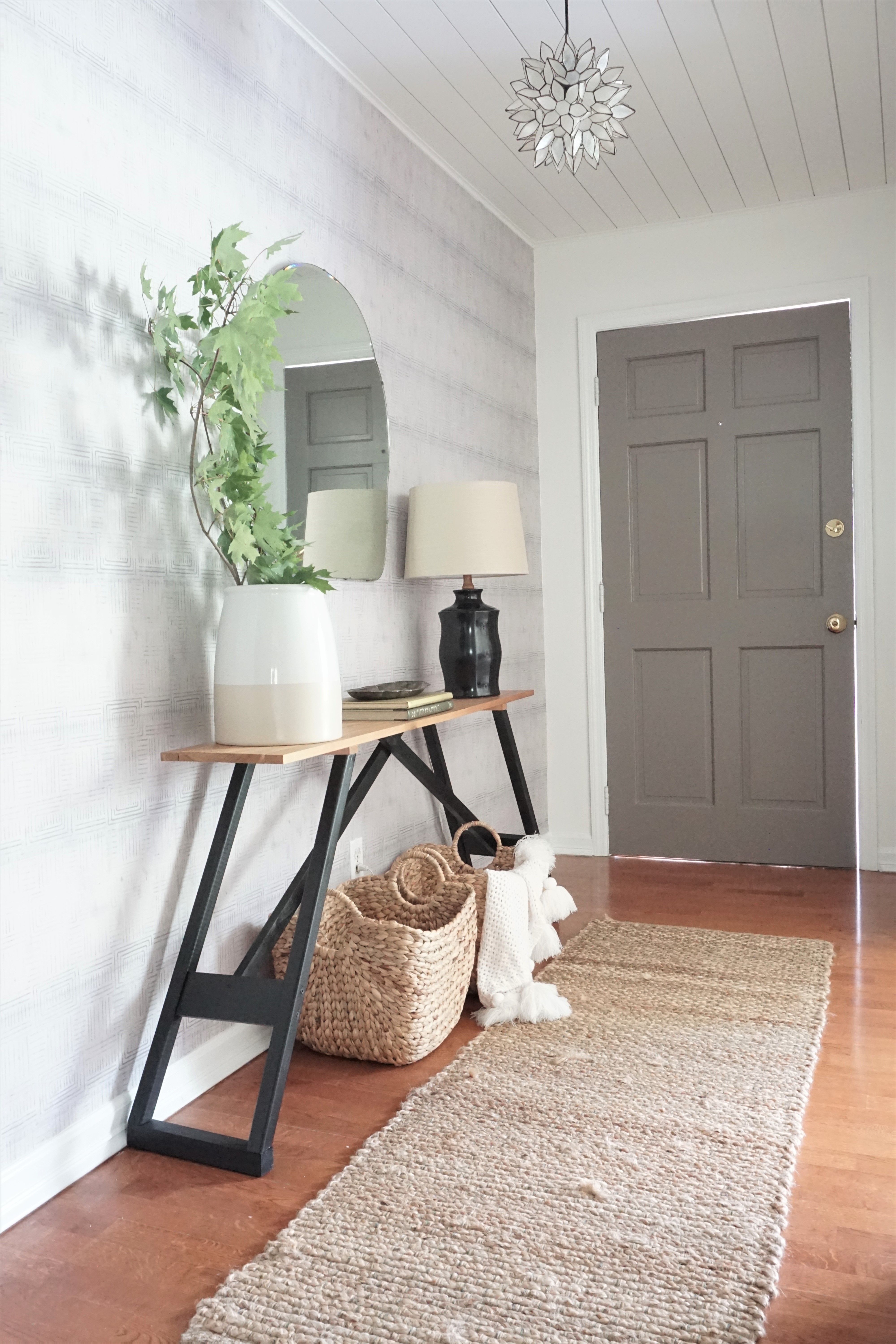 eclectic modern entryway
