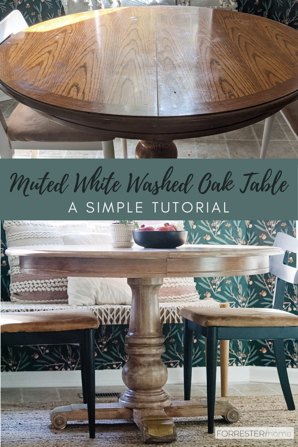 white washed table