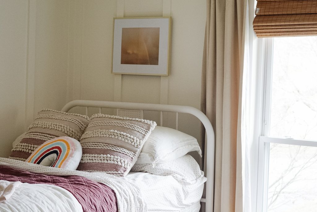 refinished metal bed