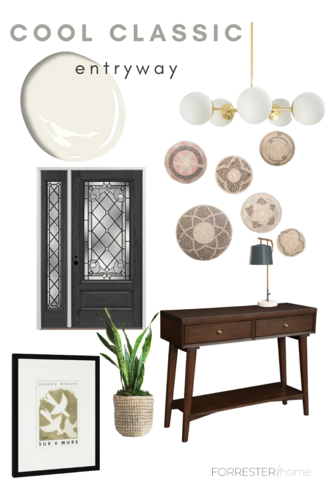 cool classic entry mood board